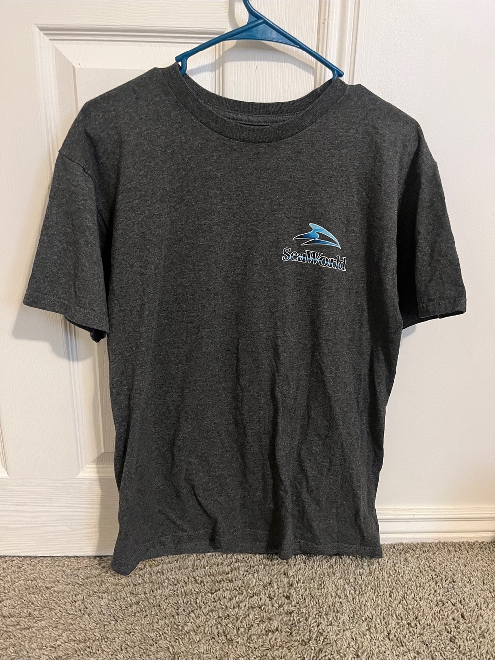 SeaWorld Men's Short Sleeve Logo Tee in Charcoal
